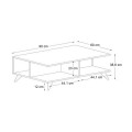 Sedra Megapap melamine coffee table in white - walnut color 90x60x38,6cm.