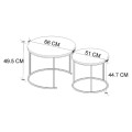 Hilal Megapap melamine - metal coffee table in smoked walnut color Ø66x49,5cm.