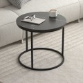 Hilal Megapap melamine - metal coffee table in black marble effect color Ø66x49,5cm.