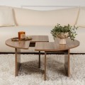Moira Megapap melamine coffee table in walnut color Ø90x41cm.