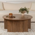 Moira Megapap melamine coffee table in walnut color Ø90x41cm.