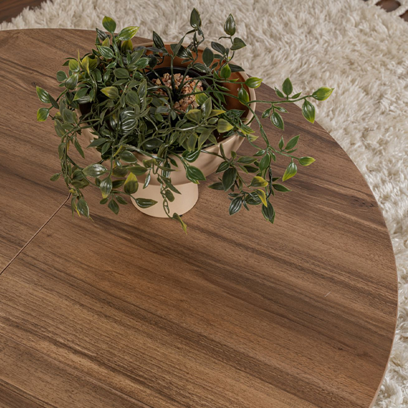 Moira Megapap melamine coffee table in walnut color Ø90x41cm.