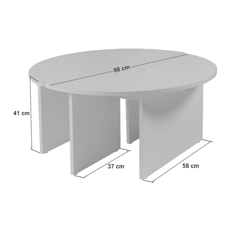 Moira Megapap melamine coffee table in walnut color Ø90x41cm.