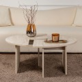 Moira Megapap melamine coffee table in travertine color Ø90x41cm.