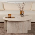 Moira Megapap melamine coffee table in travertine color Ø90x41cm.