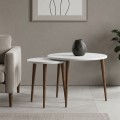 Nola Megapap melamine coffee table 2 pieces in white color Ø60x46cm.