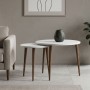 Nola Megapap melamine coffee table 2 pieces in white color Ø60x46cm.