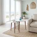 Nola Megapap melamine coffee table 2 pieces in white color Ø60x46cm.