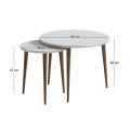 Nola Megapap melamine coffee table 2 pieces in white color Ø60x46cm.