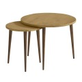 Nola Megapap melamine coffee table 2 pieces in sapphire oak color Ø60x46cm.