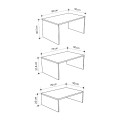 Kanta Megapap set of 3 pcs coffee table in sapphire oak - silky black color 80x50x40.5cm.