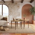 Nola Megapap melamine coffee table 3 pieces in sapphire oak color Ø60x46cm.