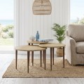 Nola Megapap melamine coffee table 3 pieces in sapphire oak color Ø60x46cm.