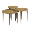 Nola Megapap melamine coffee table 3 pieces in sapphire oak color Ø60x46cm.