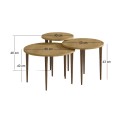 Nola Megapap melamine coffee table 3 pieces in sapphire oak color Ø60x46cm.