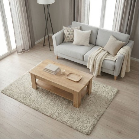 Spello Megapap melamine coffee table in oak color 120x60x41,4cm.