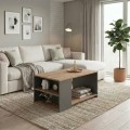 Sylvia Megapap melamine coffe table in pine oak - anthracite color 90,2x59,2x48,1cm.