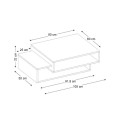 Τραπεζάκι σαλονιού Tab Megapap χρώμα λευκό - καρυδί 105x60x32εκ.