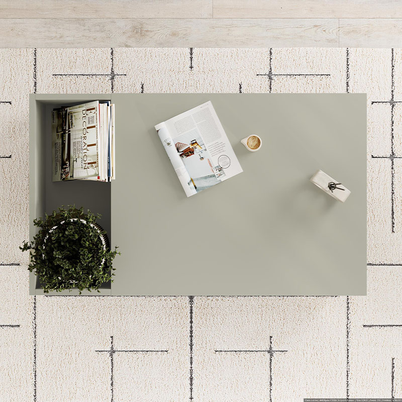 Vena Megapap melamine coffee table in ash green color 100x60x42cm.