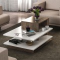 Venus Megapap melamine coffee table in white - walnut color 85x60x43,6cm.