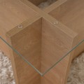 Vetrino Megapap melamine - tempered glass coffee table in honey oak color 105x65x40cm.