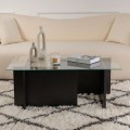 Vetrino Megapap melamine - tempered glass coffee table in black color 105x65x40cm.