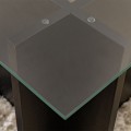 Vetrino Megapap melamine - tempered glass coffee table in black color 105x65x40cm.