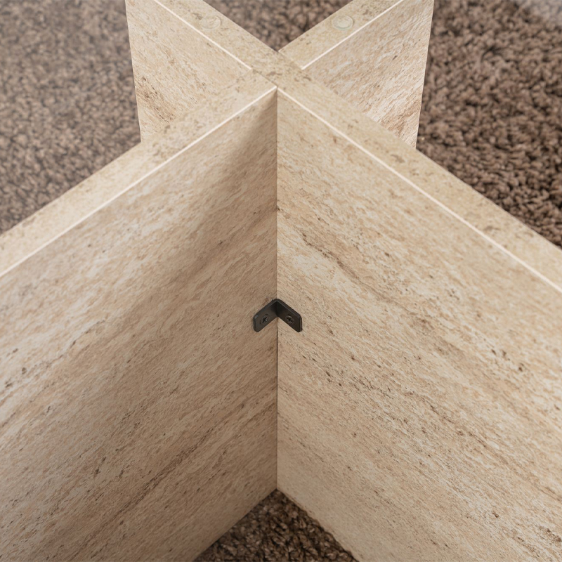 Vetrino Megapap melamine - tempered glass coffee table in travertine color 105x65x40cm.