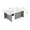 Vetrino Megapap melamine - tempered glass coffee table in travertine color 105x65x40cm.