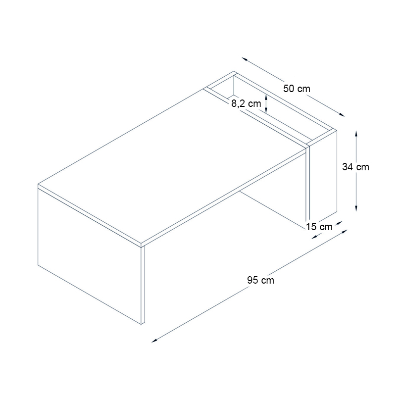 View Megapap melamine coffee table in white - walnut color 95x50x34cm.
