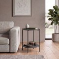 Argento Megapap metallic - melamine side table in anthracite color 43x43x60cm.