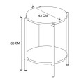 Argento Megapap metallic - melamine side table in anthracite color 43x43x60cm.