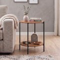 Argento Megapap metallic - melamine side table in pine oak color 43x43x60cm.
