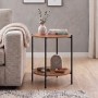 Argento Megapap metallic - melamine side table in pine oak color 43x43x60cm.