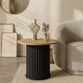 Bohema Megapap melamine side table in black - sepet oak color Ø50x53,2cm.