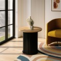 Bohema Megapap melamine side table in black - sepet oak color Ø50x53,2cm.