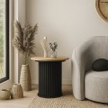 Bohema Megapap melamine side table in black - sepet oak color Ø50x53,2cm.
