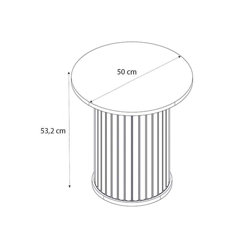 Bohema Megapap melamine side table in black - sepet oak color Ø50x53,2cm.