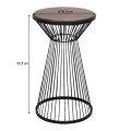 Cresta Megapap metal - MDF side table in black - walnut color Ø34,5x58,5cm.
