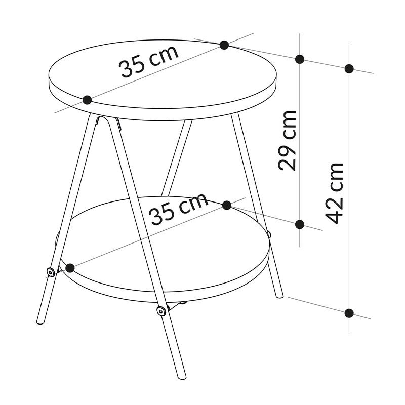 Side table Essel Megapap melamine light mocha color 35x35x42cm.