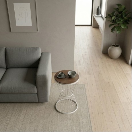 Hoffman Megapap metallic - Mdf side table in walnut - white color 35x35x58cm.