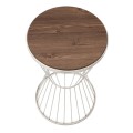 Hoffman Megapap metallic - Mdf side table in walnut - white color 35x35x58cm.