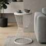 Hoffman Megapap metallic - Mdf side table in white - white marble effect color 35x35x58cm.