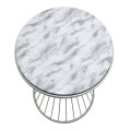 Hoffman Megapap metallic - Mdf side table in white - white marble effect color 35x35x58cm.