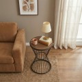 Hoffman Megapap metallic - Mdf side table in walnut - black color 35x35x58cm.