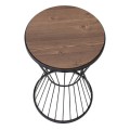 Hoffman Megapap metallic - Mdf side table in walnut - black color 35x35x58cm.