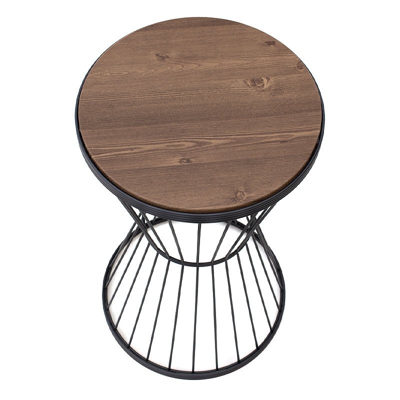 Hoffman Megapap metallic - Mdf side table in walnut - black color 35x35x58cm.