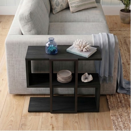 Τραπεζάκι βοηθητικό Homia Megapap χρώμα black wood 56x25x56,5εκ.