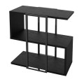 Homia Megapap melamine side table in black wood color 56x25x56.5cm.