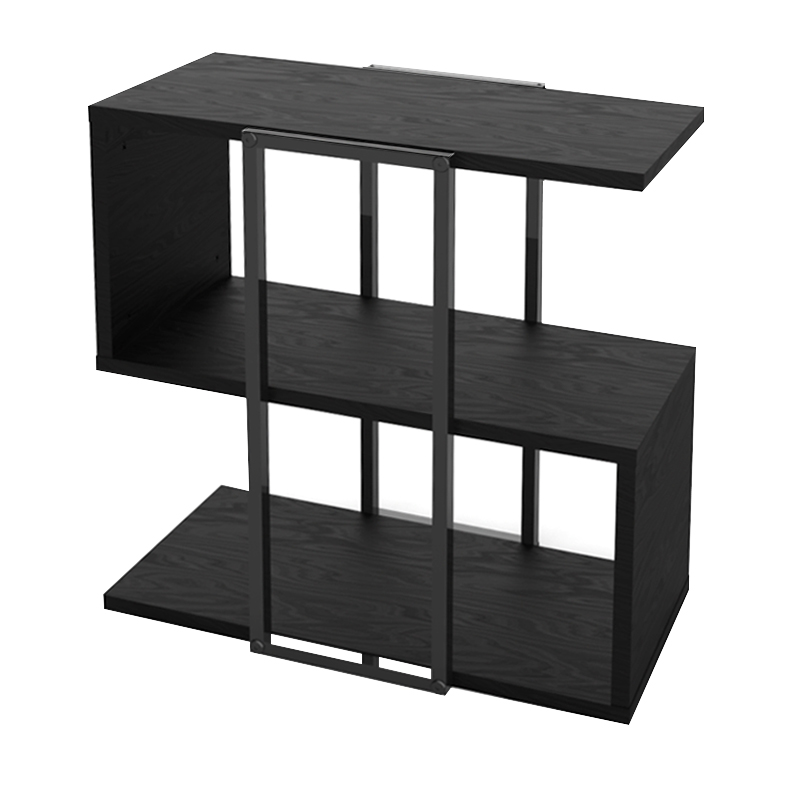 Homia Megapap melamine side table in black wood color 56x25x56.5cm.